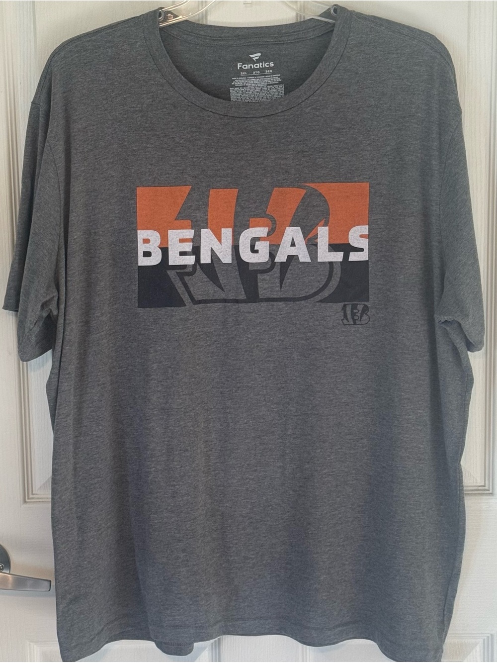 Fanatics Gray Cincinnati Bengals Graphic Tee with Orange and White Accents